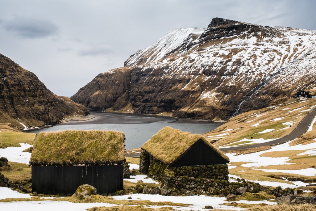 Gras houses in Saksun on the Faroe Islands