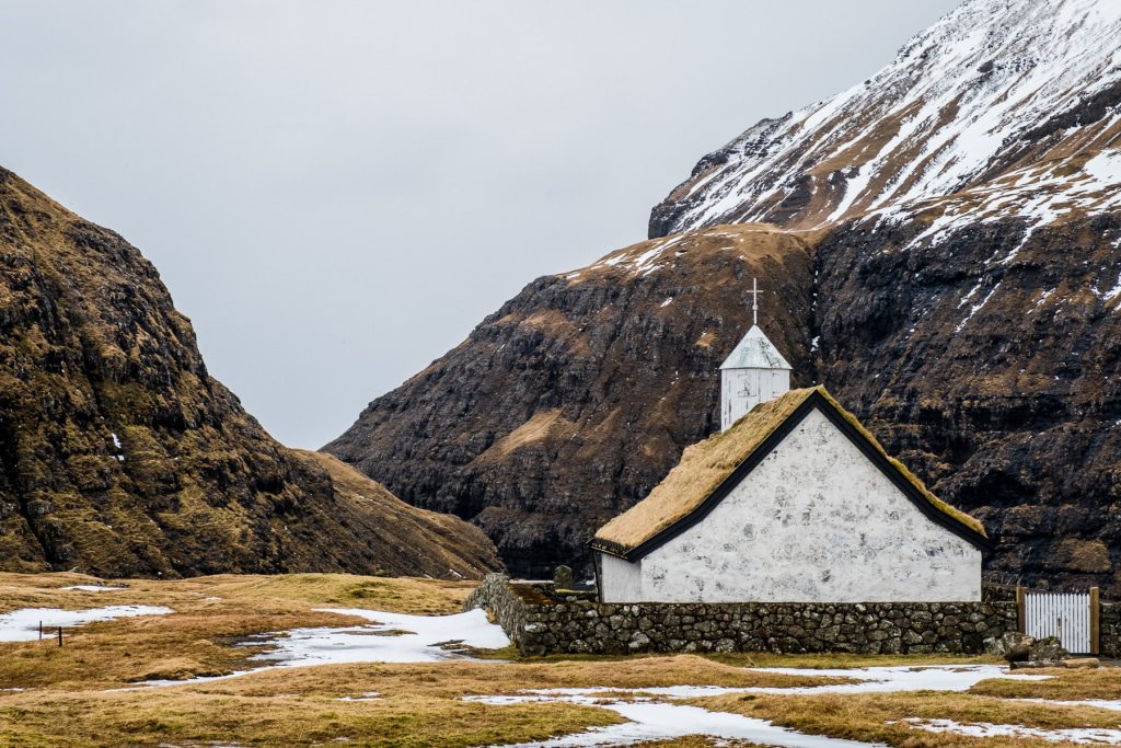 Famous church in Saksun on the Faroe Islands