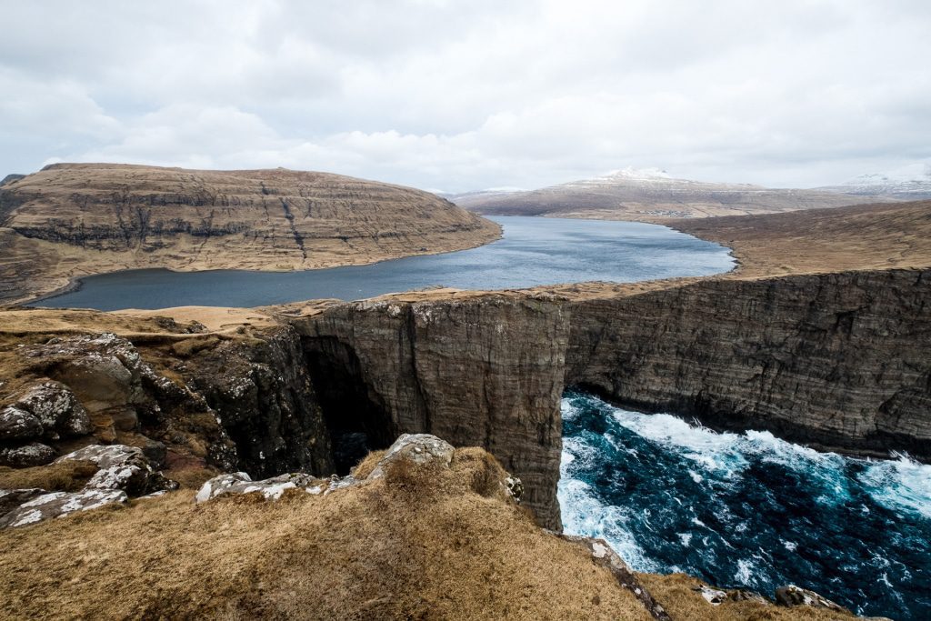Leitisvatn in Miðvágur on the Faroe Islands