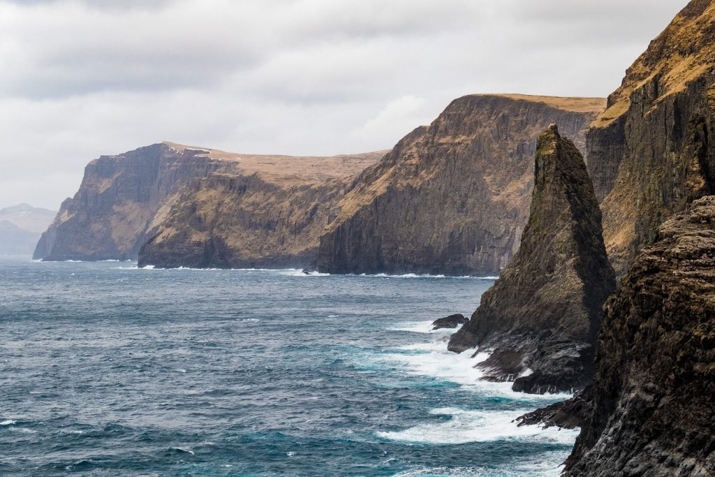 Iconic cliffs at Midvágur on the Faroe Islands